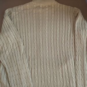 Lauren Ralph Lauren VTG women L Cable Full Zip Mock Neck Sweater